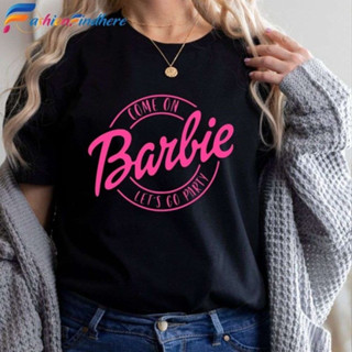 เสื้อยืด พิมพ์ลาย Barbie LETS GO PARTY