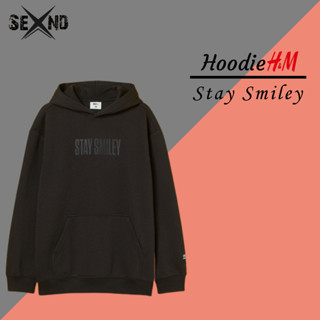 เสื้อกันหนาว มีฮู้ด ลาย H&amp;M Stay Smiley (ฟรีสติกเกอร์)