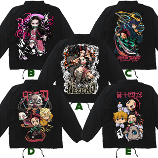 เสื้อแจ็กเก็ต ลายอนิเมะ DEMON SLAYER KIMETSU NO YAIBA KNY NEZUKO TANJIRO ZENITSU WINDBREAKER KAIDO ZORO SANJI