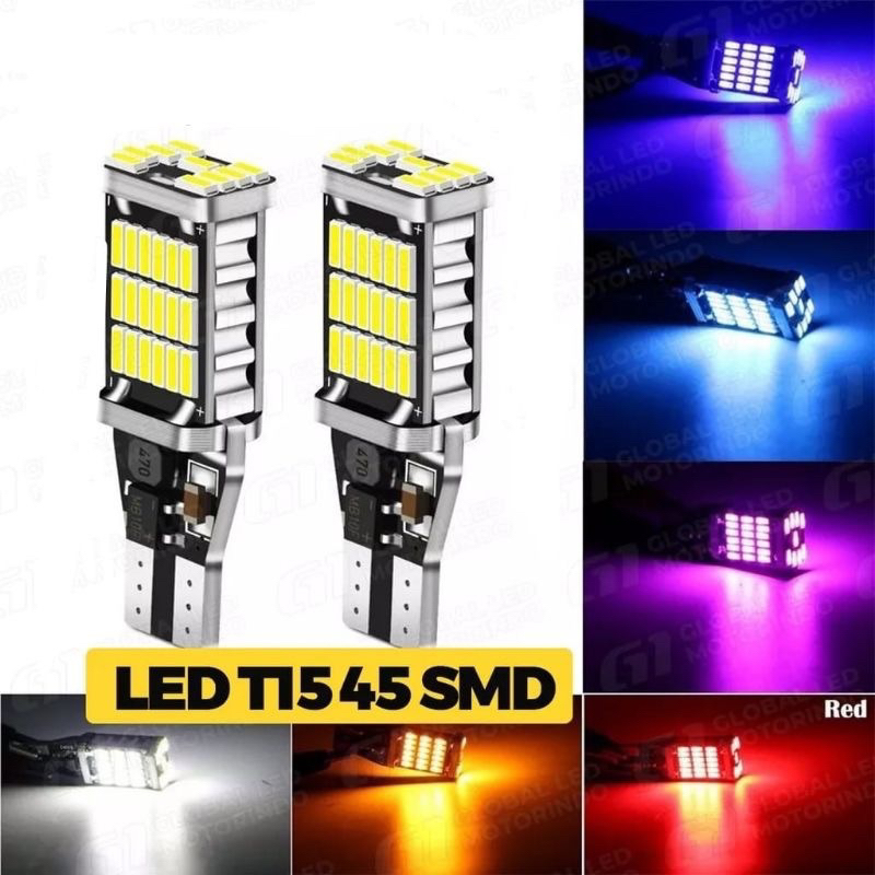 ราคาสําหรับ A PAIR [2 ชิ้น] ไฟป้าย DAJJAL TURN REVERSE ไฟ LEDS T10 W16W CANBUS 45 SMD 12-24VOLT 6WAT