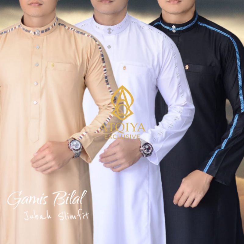 Atqiya BILAL Gamis / เสื้อคลุมผู้ชาย / สลิมฟิต Gamis / Atqiya Robe