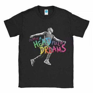 เสื้อยืด พิมพ์ลาย BAND COLDPLAY A HEAD FULL OF DREAMS