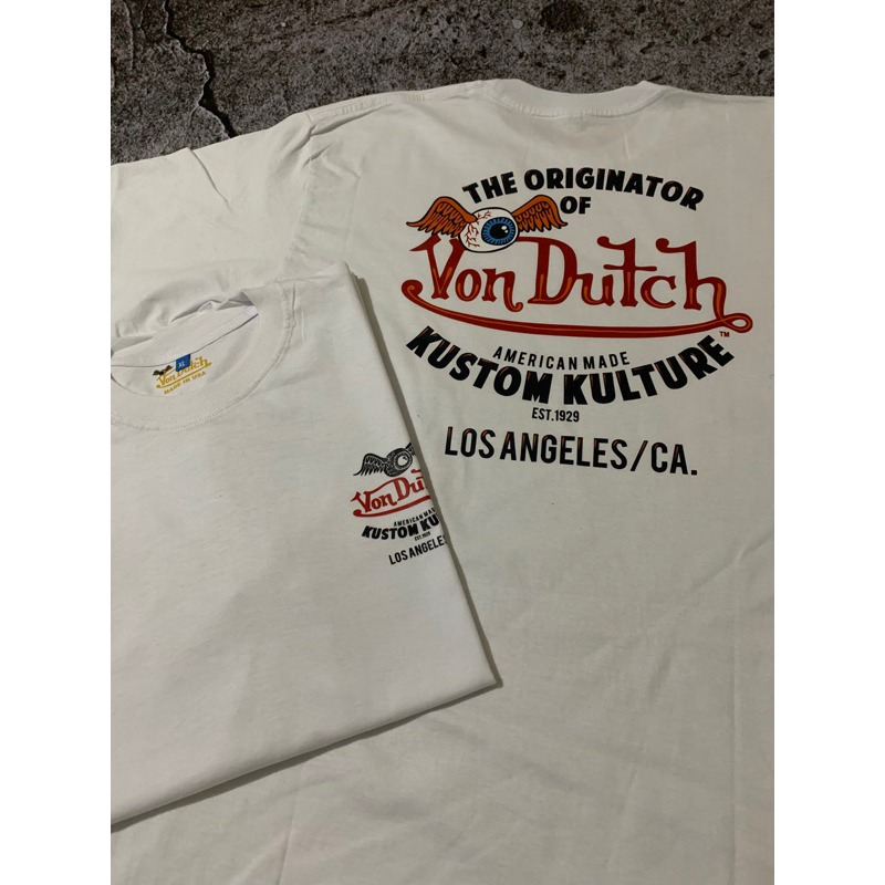 Von dutch - เสื้อยืดผู้ชายผู้ใหญ่ von dutch distro เสื้อยืด The origator วัฒนธรรมที่กําหนดเอง เสื้อย