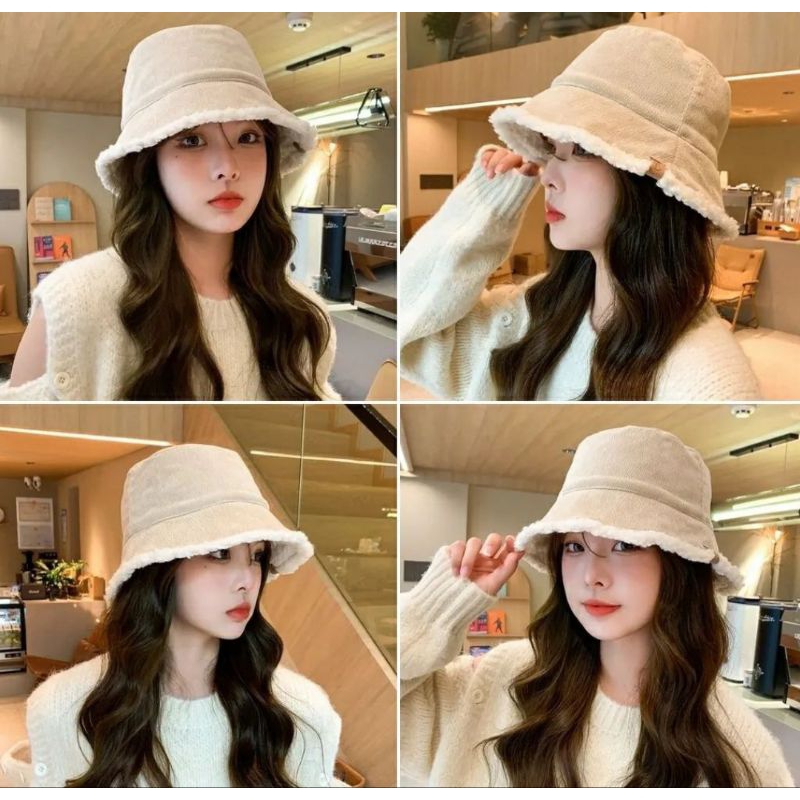 Alice Bucket Hat Reversible Simple Elegant Fur Hat