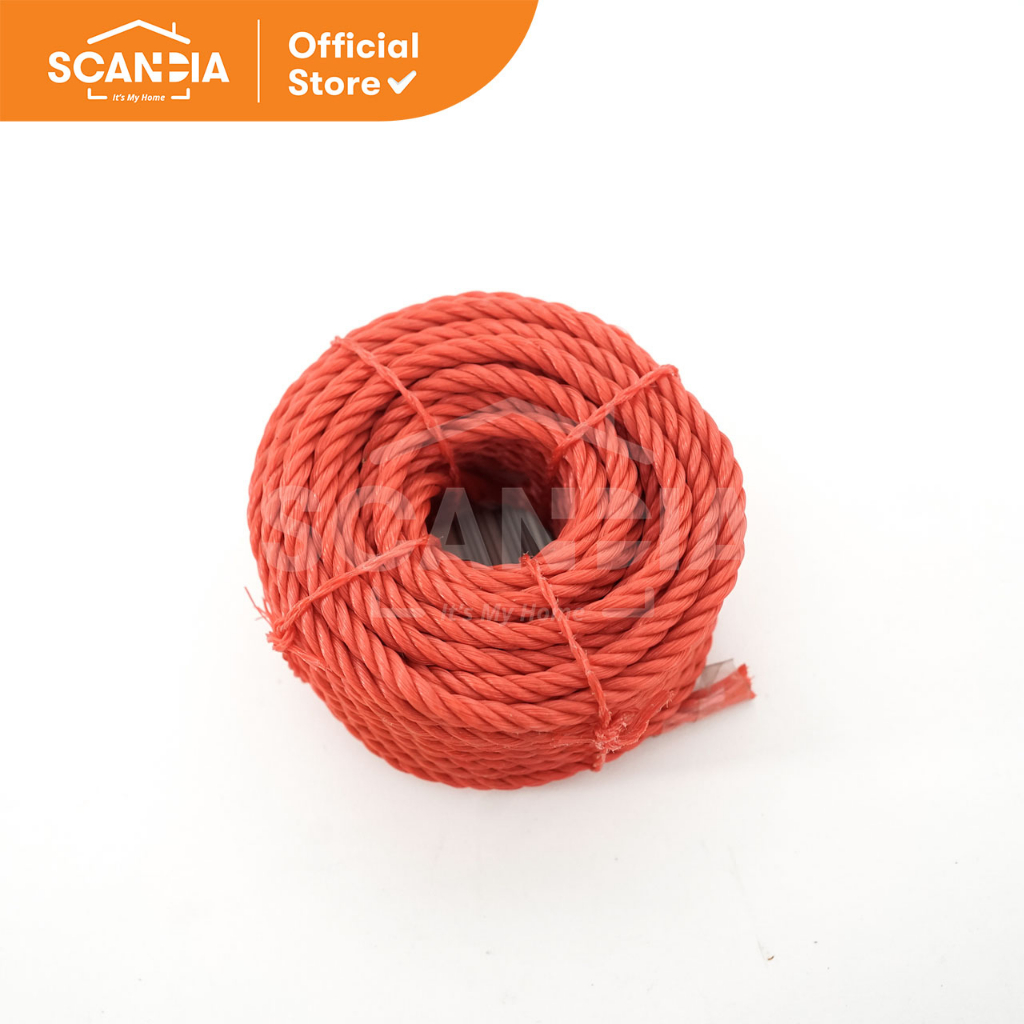 SCANDIA คอยล์เชือกพลาสติก PE 6mmx12m (HY0001) - สีแดง