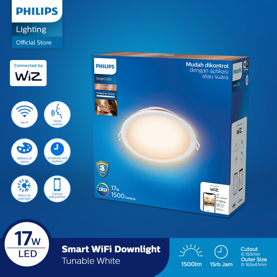 Philips Smart Wifi LED Downlight 17W Tunable BL ประเภทใหม่พร้อมคุณสมบัติ Bluetooth เพิ่มเติม