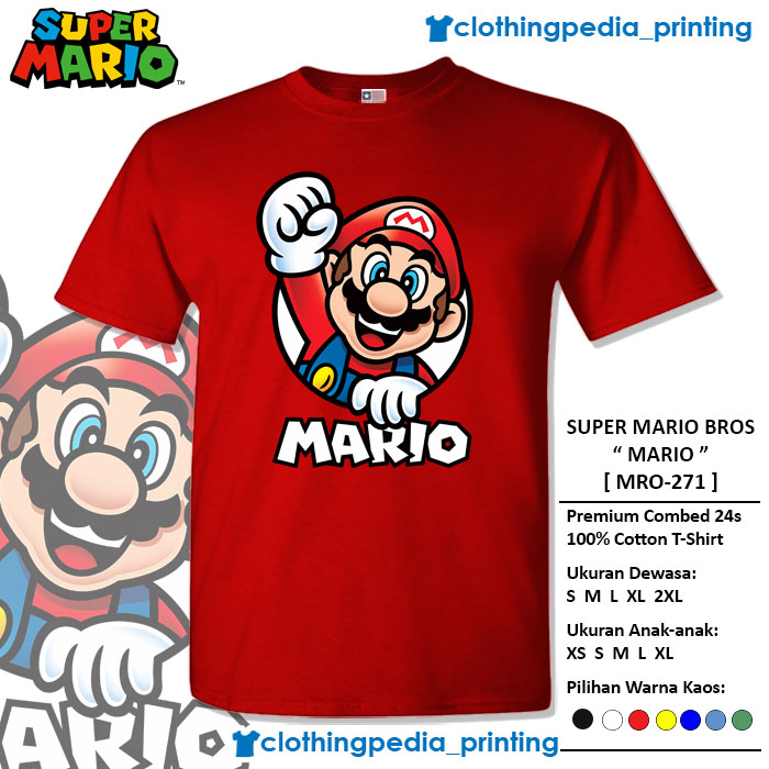 เสื ้ อยืดตัวละคร Mario The Super Mario Bros