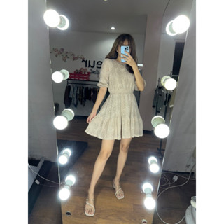 Eleine ชุดเดรส แขนครึ่ง แต่งลูกไม้ @205