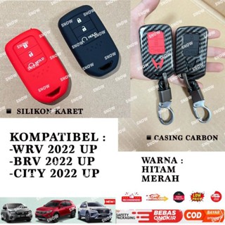 Merah HITAM เคสรีโมตกุญแจรถยนต์ ซิลิโคน คาร์บอน สีดํา แดง สําหรับ WRV BRV City 2022 2023 2024 UP