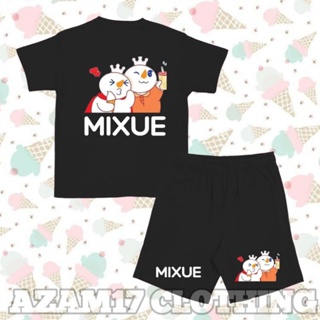 ชุดเสื้อยืด กางเกงขาสั้น ลายไอศกรีม Mixue Mascot Mixue ของเล่นสําหรับเด็กผู้ชาย และเด็กผู้หญิง