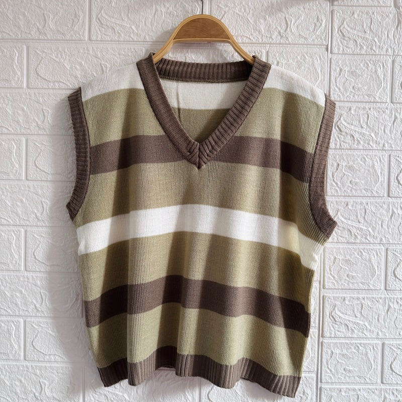 ZIVA VEST ผู้หญิง STRIPE KNIT VEST