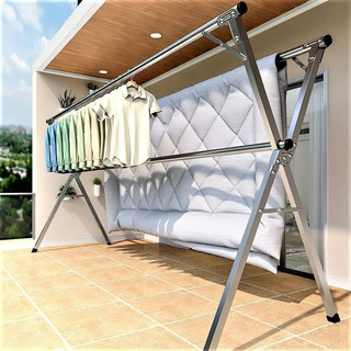 Jemuran baju stainless steel/Jemuran/Jemuran Baju Lipat Stainless Steel Portable Tidak diperlukan instalasi