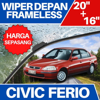 ที่ปัดน้ําฝนด้านหน้าซ้าย และขวา ไร้กรอบ สําหรับ Honda CIVIC FERIO