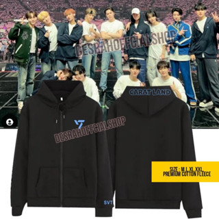 Seventeen CARATLAND เสื้อแจ็กเก็ต เสื้อฮู้ดดี้ มีซิป พิมพ์ลาย (สกรีนลาย CARATLAND Beanie) 2023