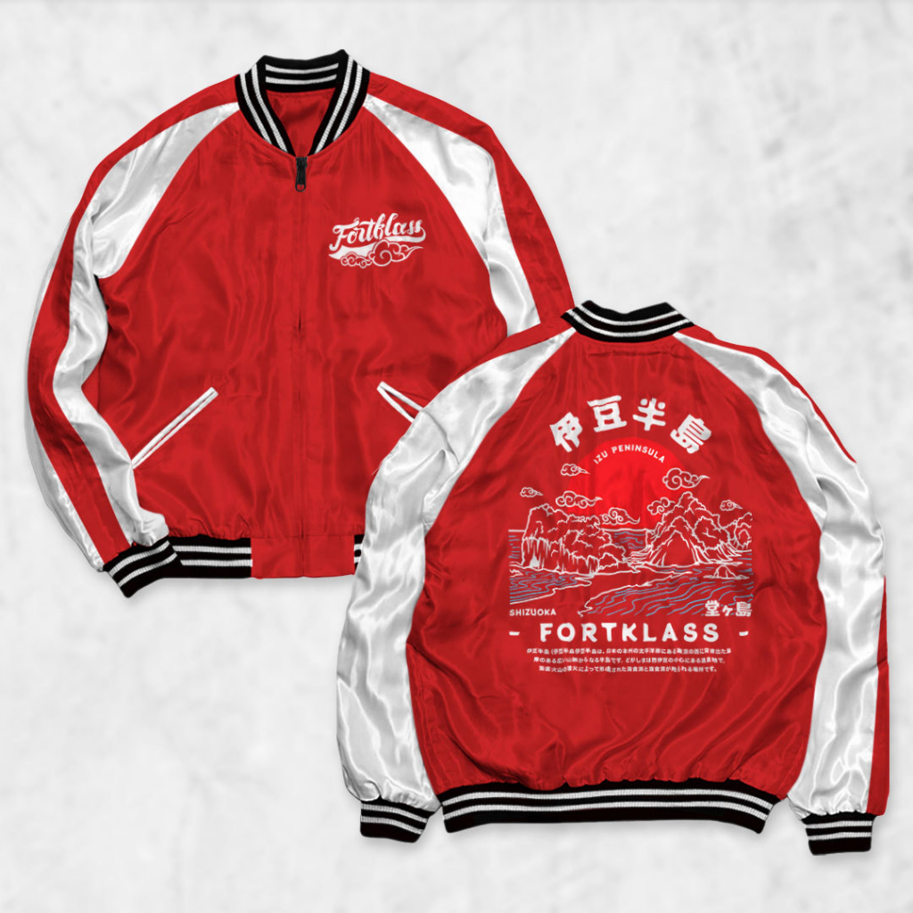 Risrus เครื่องแต่งกาย Sukajan IZU Sukajan เสื้อแจ็คเก็ต Motif ผู้ชายผู้หญิง Distro Unisex Outwear เส