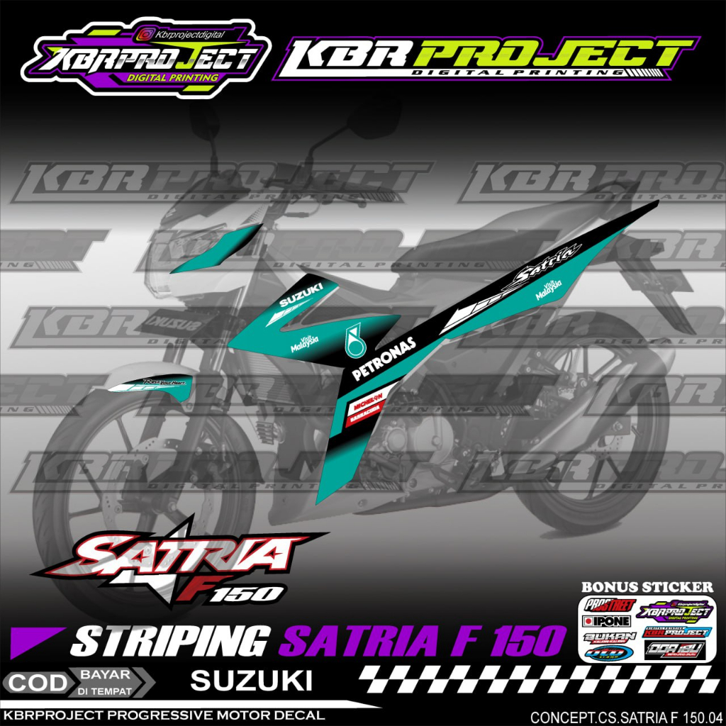 SATRIA F 150 PREMIUM MOTORCYCLE STRIPING STICKERS PREMIUM COOL VARIATION LINES SATRIA F 150 SUZUKI M