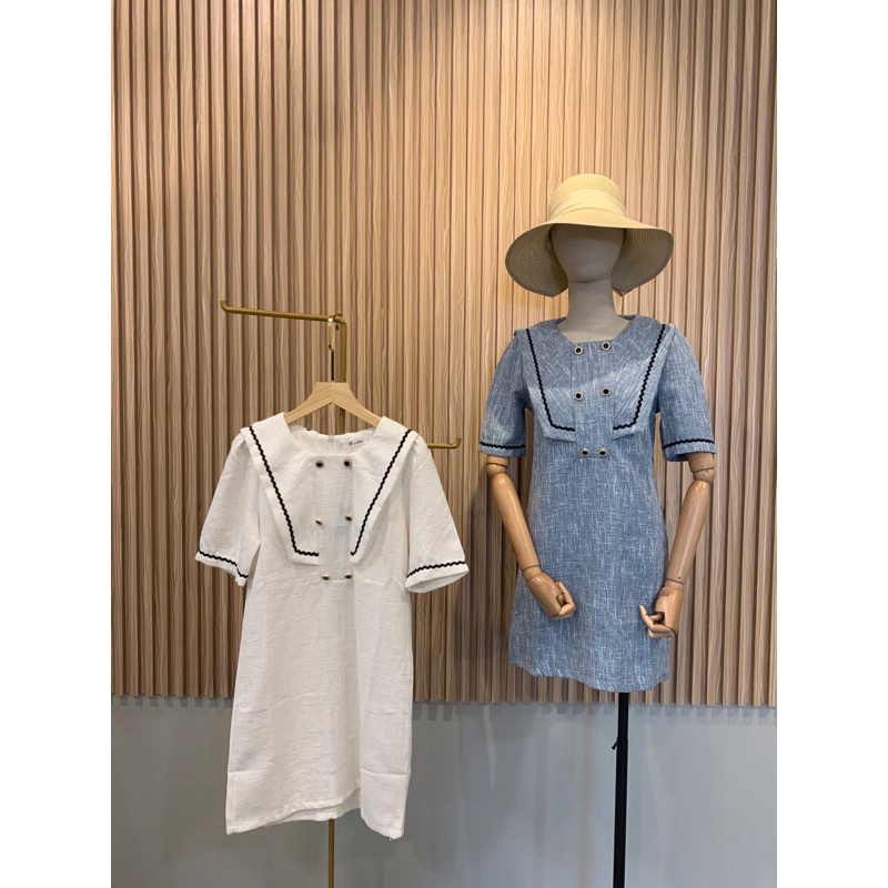 SAILOR HELLO SHOP ชุดเดรสคอปกผู้หญิงนําเข้า BKK CTL009