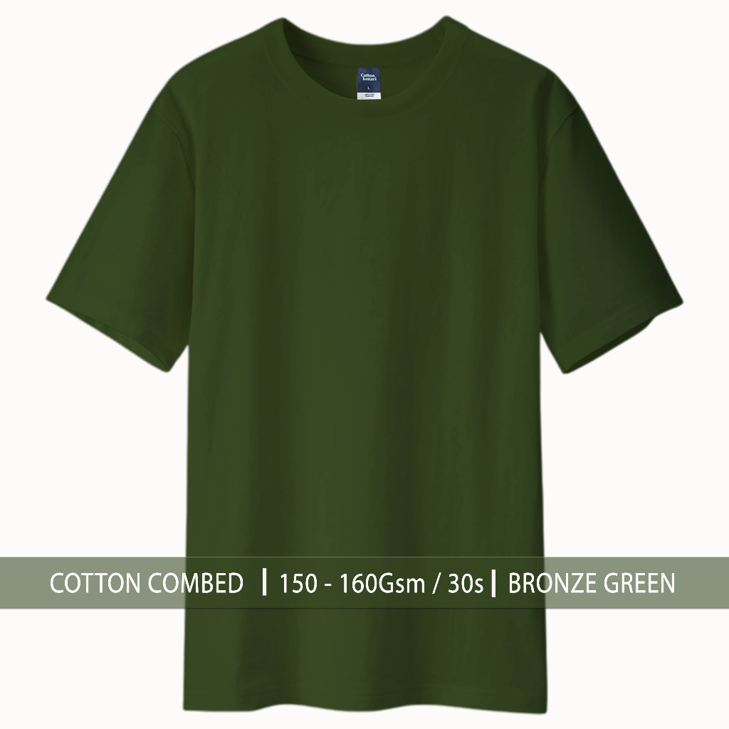Kaos - BRONZE GREEN [ COTTON COMBED 30S OEKO-TEX ] | เสื้อยืดสีพื้น - คอตตอนวอลนัท |