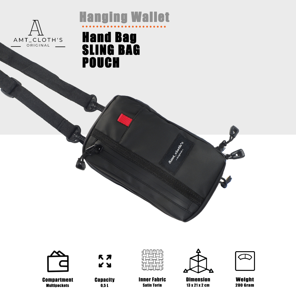 HP Amt_cloths Mini Sling Bag กระเป๋าสตางค์โทรศัพท์มือถือกันน้ําห้อยคอ