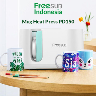 FREESUB - Mesin Press Sablon Mug / Gelas / Asbak / Tumbler Aluminium - Premium Digital Mug Heat Press PD150W/PD150B/F110 11 OZ ( Sublime )