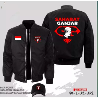 เสื้อแจ็กเก็ตบอมเบอร์ ลาย GANJAR ฟรีหมวกสุดเท่ สําหรับผู้ชาย และผู้หญิง Type09