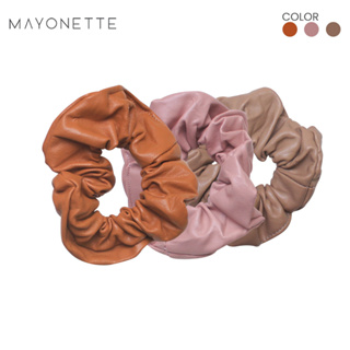 Kyeoka by Buttonscarvestte Leather PU Premium Scrunchies ยางรัดผมแฟชั่นผู้หญิง สไตล์เกาหลี