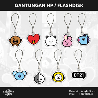 Bt21-3 มม. ที่แขวนโทรศัพท์มือถืออะคริลิค / Flashdisk - BTS ARMY Kpop USB สายคล้องโทรศัพท์มือถือ อุปกรณ์เสริมตกแต่ง