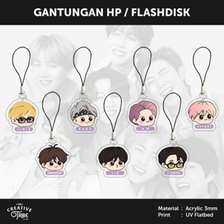 Bts Head - ไม้แขวนเสื้ออะคริลิค 3 มม. สําหรับแขวนโทรศัพท์มือถือ HP Flashdisk Kpop USB ARMY