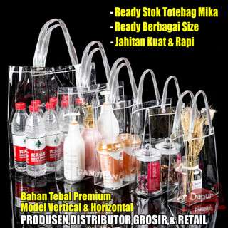 Tas Mika PVC Polos | Goodie Bag Hampers | Gift Bag | Goody bag | Godiebag | Tote bag | Totebag