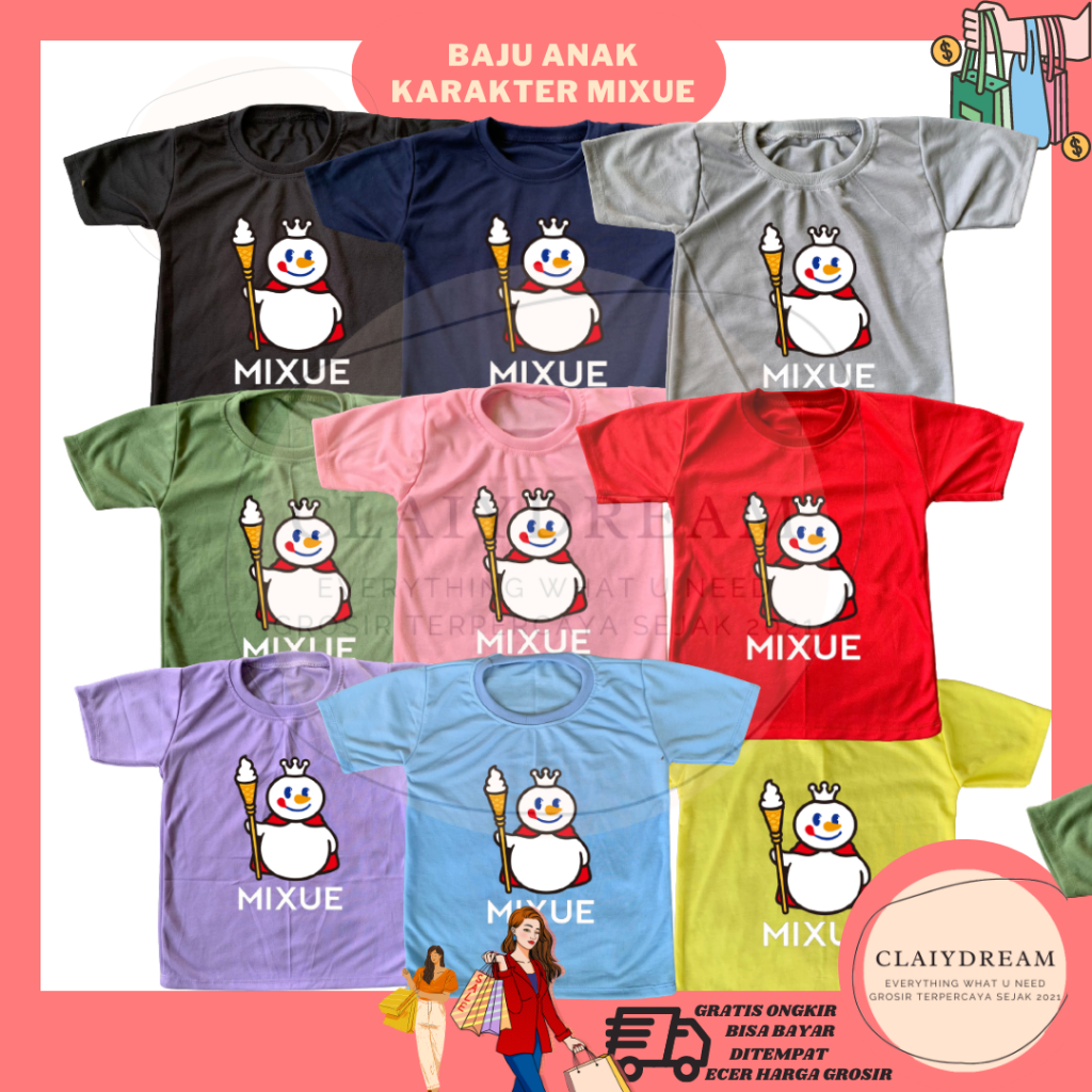 CLAIYDREAM VIRAL MIXUE CHILDRENS CLOTHES | VIRAL MIXUE SCREEN-PRINTED CHILDRENS เสื้อยืด | CHILDRENS