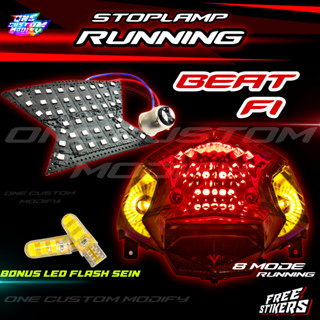 ไฟเบรกท้าย LED 8 &amp; 10 BEAT FI โหมดโบนัส LED เจลลี่ ไฟหยุดทํางานอัตโนมัติ ไฟท้ายรถจักรยานยนต์ BEAT FI ESP หัวฉีด PGM FI