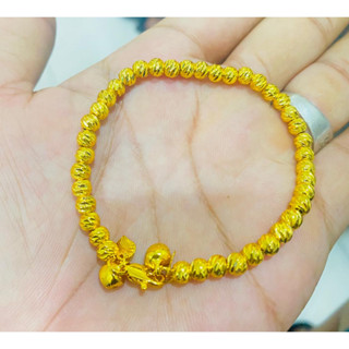 สร้อยข้อมือทอง 24k จี้ลูกบอล เครื่องประดับสําหรับสตรี