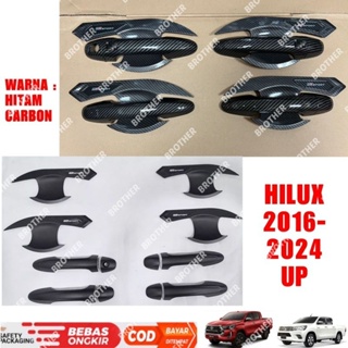 ฝาครอบมือจับ คาร์บอน สีดํา สําหรับ Hilux 2016 2022 2023 2024 GR SPORT