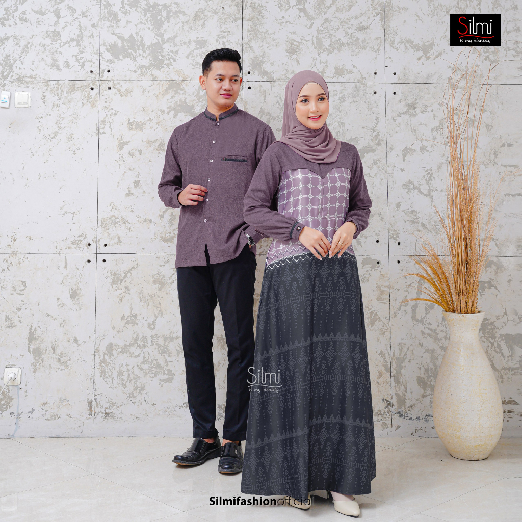 Katunam KEMEJA UNGU คู่ IVAN INARA BLACK ONYX BY SILMI FASHION MUSLIM เสื้อผ้าเสื้อผ้าฝ้าย Medina DI