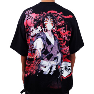 เสื้อยืดแขนสั้น พิมพ์ลายอนิเมะ Kokushibo KIMETSU NO YAIBA DEMON SLAYER ขนาดใหญ่