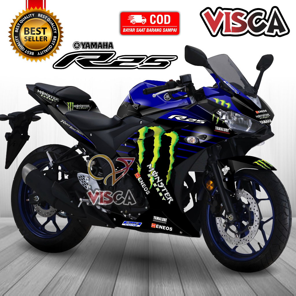 Decal R25 Full Body Decal Yamaha R25 สติกเกอร์เก่า R25 สติกเกอร์เต็มรูปแบบ Yamaha R25 Striping R25 V