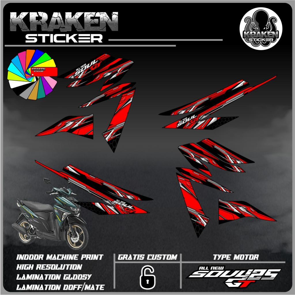 สติ๊กเกอร์ Striping NEW SOUL GT 125 Decal รายชื่อสติ๊กเกอร์ variation yamaha SOUL GT 125 รหัส 01