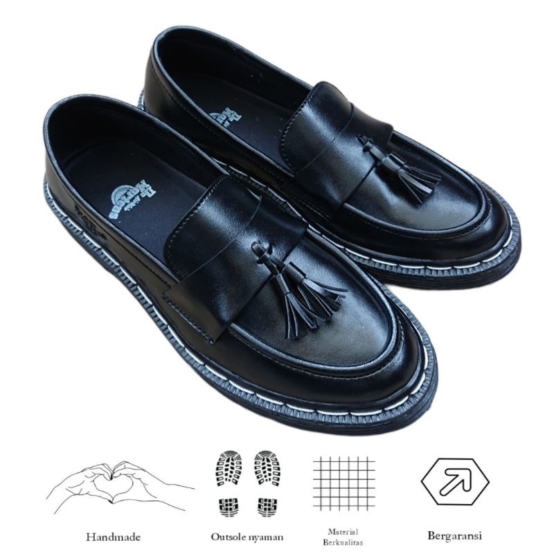 Docmart Penny Loafers รองเท้าผู้ชายสีดําฟรีกล่อง