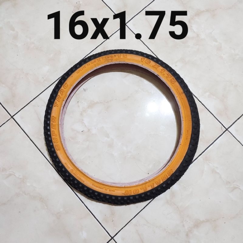 Swallow SUPER TRAC ยางรถจักรยาน 16 นิ้ว ขนาด 16x1.75 หรือ 16 x 1.75 สีดําสีเหลือง