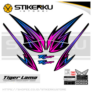 สติกเกอร์ TIGER 2000s OLD TIGER สําหรับติดตกแต่งรถยนต์ HONDA TIGER 2000s TIGER OLD HONDA TIGER HONDA Stickers POLET TIGER Stickerskudecall MOTIF 2