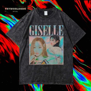 เสื้อยืด พิมพ์ลาย Tryworldbdg OFFICIAL "GISELLE" | เสื้อเชิ้ต ซักได้ | หินล้าง | เสื้อยืด ขนาดใหญ่ | Giselle AESPA เสื้อยืด ซักได้