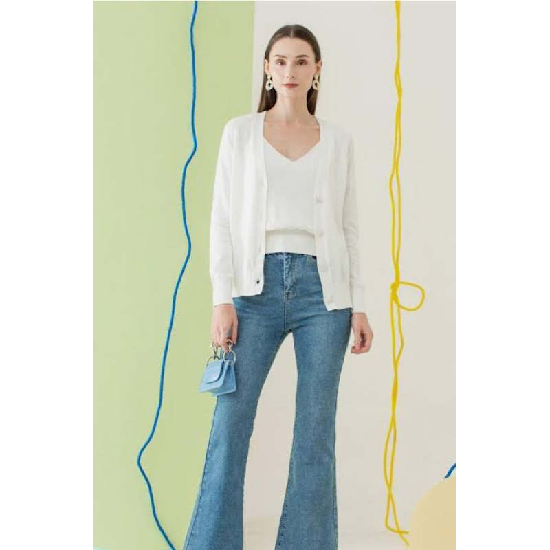 Odre Hannam Set (เฉพาะตัวนอก) สเวตเตอร์สีขาว