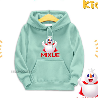 เสื้อแจ็กเก็ตกันหนาว มีฮู้ด ลาย ICE CREAM MIXUE สําหรับเด็กผู้ชาย ผู้หญิง 2 3 4 5 6 7 8 9 10 11 12 ปี 2023