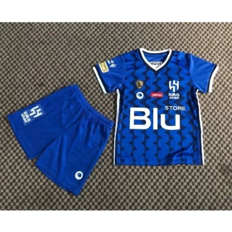 Al hilal home kids Jersey สีน้ําเงิน ใหม่ 23/24 เกรด Original