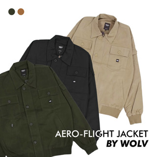 เสื้อแจ็กเก็ต ลาย Wolv Aero Series 1st สไตล์วินเทจ สําหรับผู้ชาย ไซซ์ M-XL