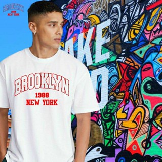 เสื้อยืด คุณภาพดี พิมพ์ลาย BROOKLYN NEW YORK USA