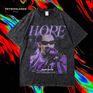 เสื้อยืด พิมพ์ลาย Tryworldbdg OFFICIAL "J HOPE" | เสื้อเชิ้ต ซักได้ | หินล้าง | เสื้อยืด ขนาดใหญ่ | เสื้อยืด ลาย J HOPE RUN BTS WASHING VINTAGE