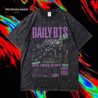 เสื้อยืด พิมพ์ลาย Tryworldbdg OFFICIAL "BTS" | เสื้อเชิ้ต ซักได้ | หินล้าง | เสื้อยืด ขนาดใหญ่ | เสื้อยืด พิมพ์ลาย DAILY BTS 2022