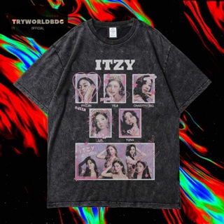 เสื้อยืด พิมพ์ลาย Tryworldbdg OFFICIAL "ITZY" | เสื้อเชิ้ต ซักได้ | หินล้าง | เสื้อยืด ขนาดใหญ่ | เสื้อยืด ลาย Itzy QUEEN WASHING VINTAGE