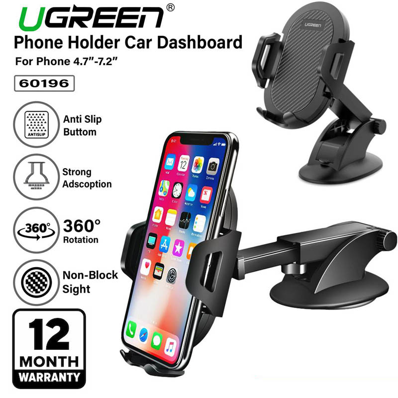 HP Ugreen 60196 Cup Car Phone Holder - Car Phone Holder Dashboard and Glass Max 6.9 นิ้ว Original